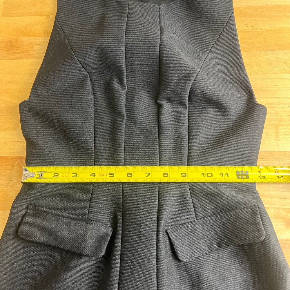 Finders Keepers Black Sleeveless Midi Sheath Dress Size XS Seams Slit Office - Picture 11 of 13